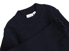 Name It dark sapphire slim strikbluse